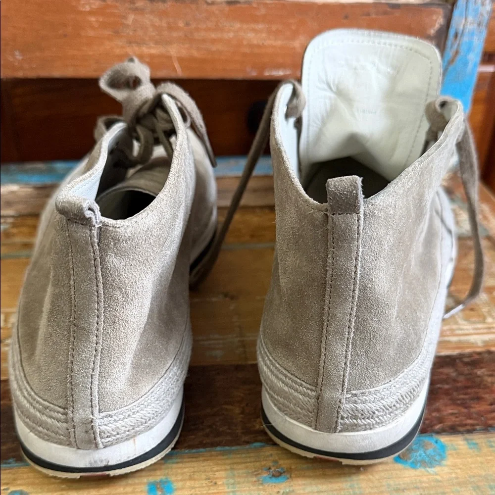 PRADA Men’s Suede Lace-Up Shoes in Taupe Size 8.5 - Picture 5 of 10